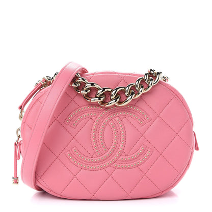 Chanel Lambskin Quilted Studded Camera Case Pink 1 of 9