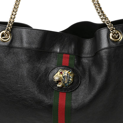 Gucci Calfskin Large Rajah Chain Tote Black 9 of 12