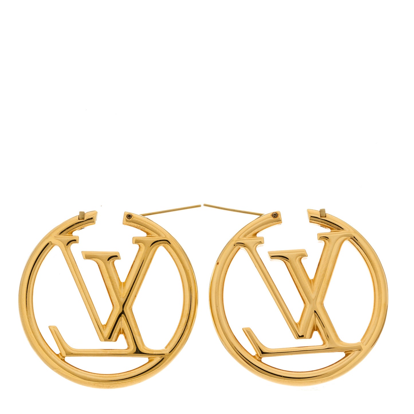 LOUIS VUITTON Metal Louise Hoop Earrings Gold