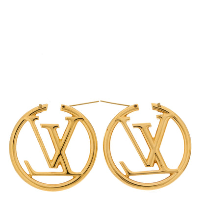 Louis Vuitton LOUIS VUITTON Metal Louise Hoop Earrings Gold 3 of 5