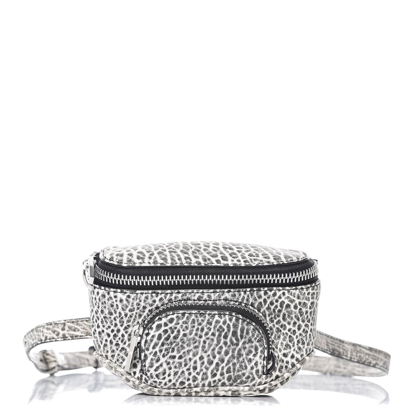 Pebbled Lambskin Dumbo Fanny Pack Black White