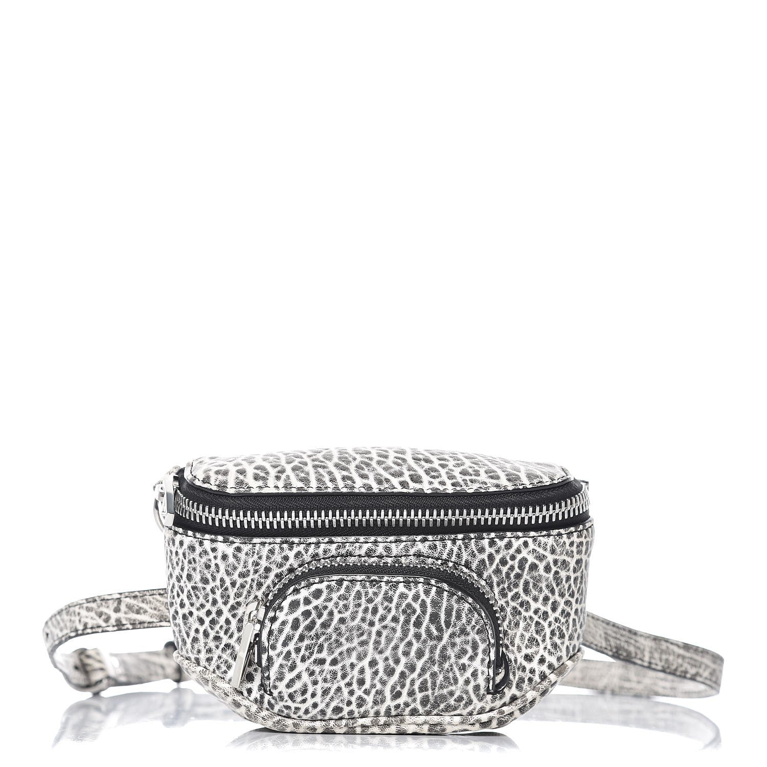 Alexander Wang Pebbled Lambskin Dumbo Fanny Pack Black White 1 of 7