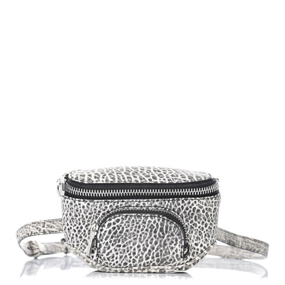 Alexander Wang Pebbled Lambskin Dumbo Fanny Pack Black White 1 of 7