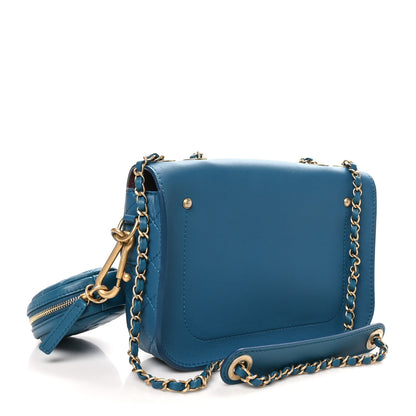 Chanel Calfskin Quilted Multi Pouching Flap And Coin Purse Blue 4 of 10