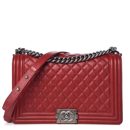 Chanel Caviar Quilted New Medium Boy Flap Red 1 of 12