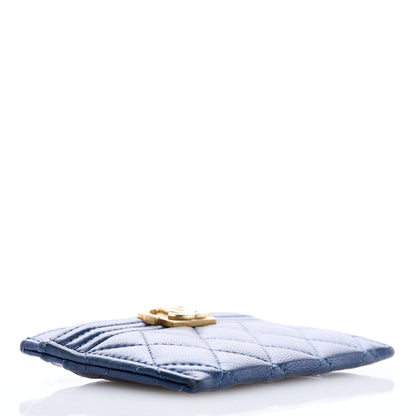 Chanel Metallic Lambskin Quilted Boy Card Holder Blue 4 of 7