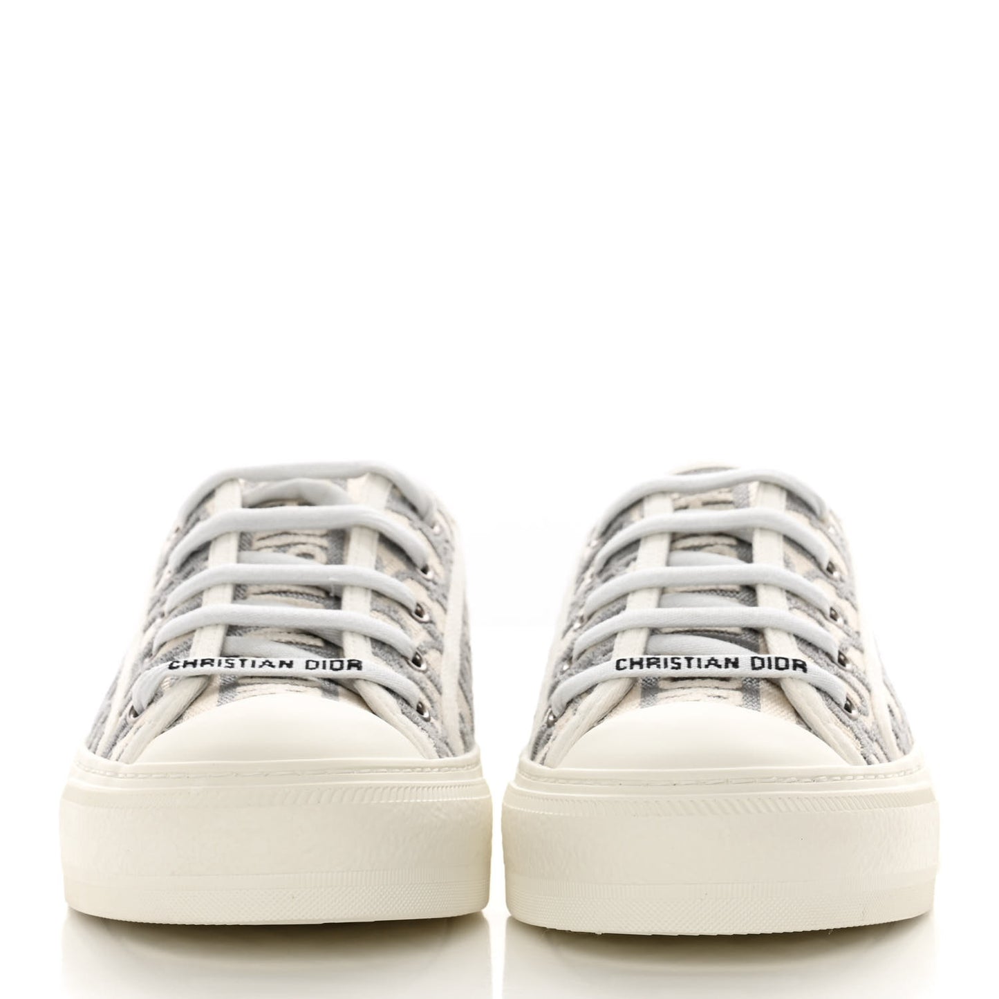 Canvas Oblique Walk'N'Dior Low Top Sneakers 38 Grey Stone