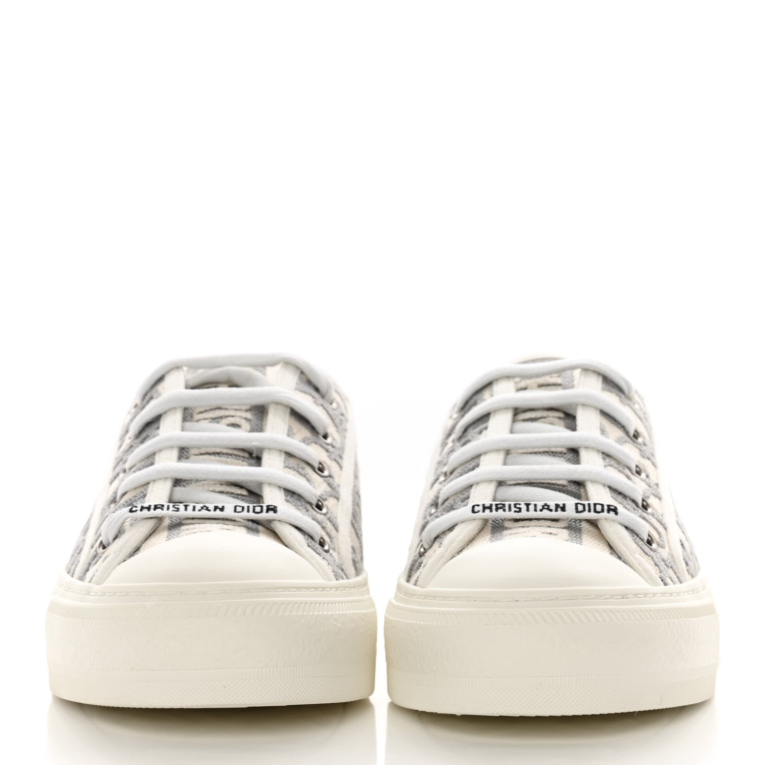Christian Dior Canvas Oblique Walk'N'Dior Low Top Sneakers 38 Grey Stone 2 of 10