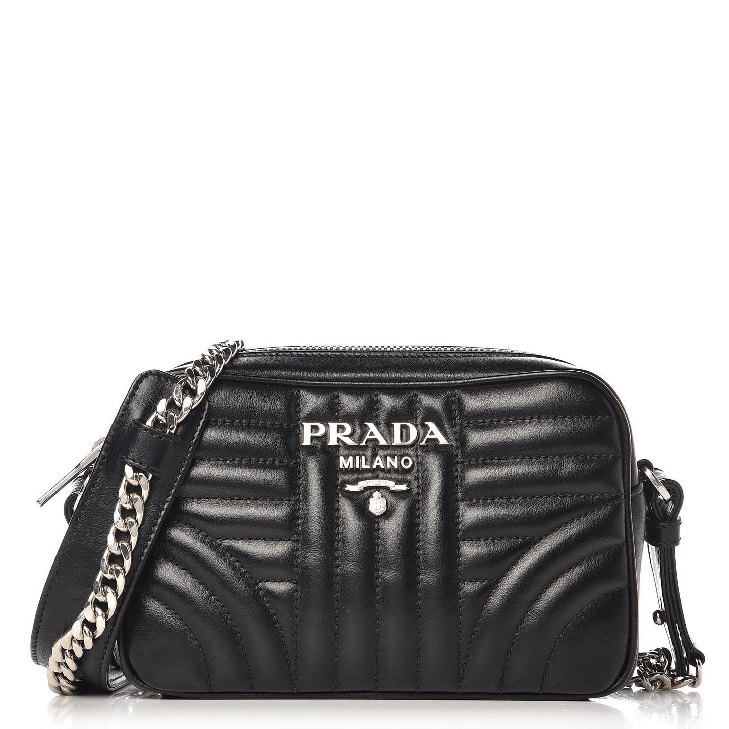 Soft Calfskin Diagramme Crossbody Bag Black
