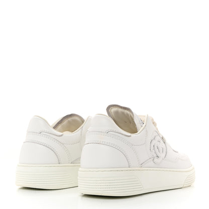 Chanel Calfskin CC Womens Sneakers 36.5 White 4 of 9