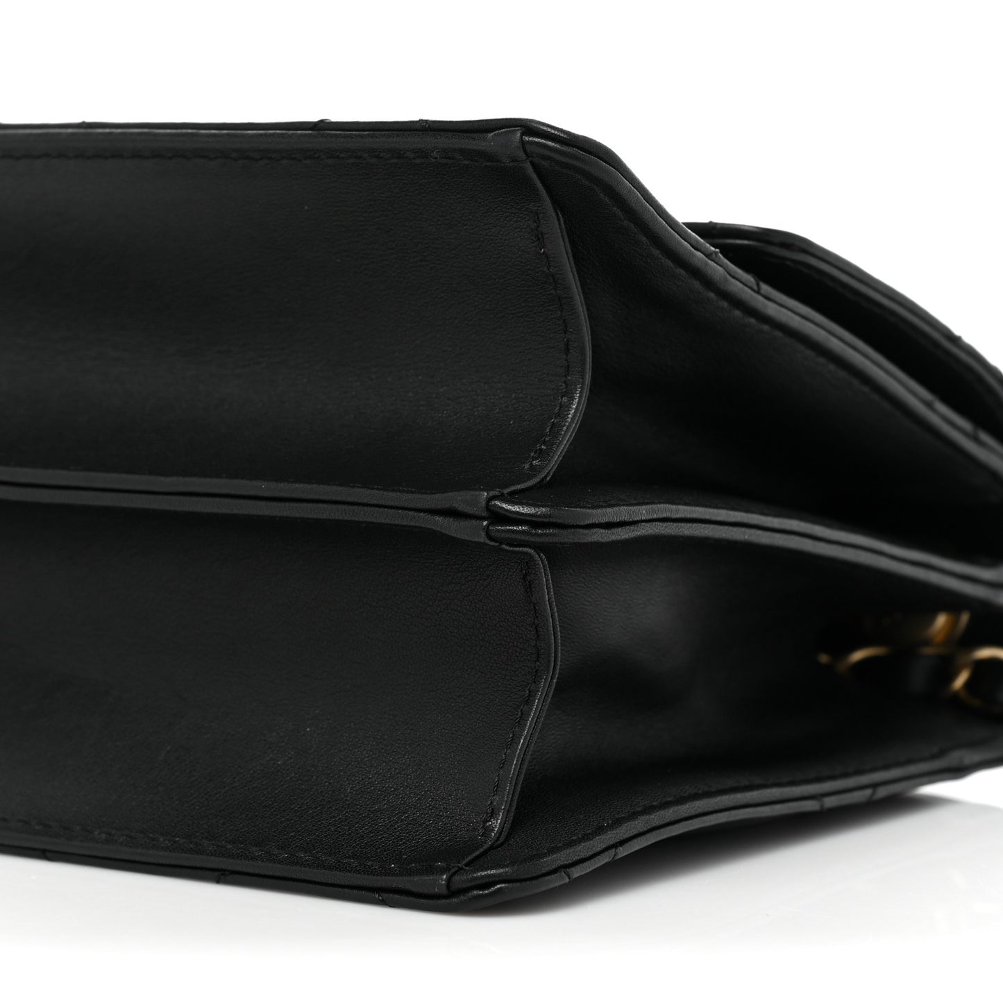 Calfskin Resin Quilted Mini Flap Black