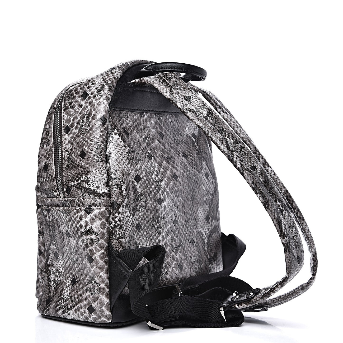 Visetos Snakeskin Printed Small Stark Backpack Light Grey