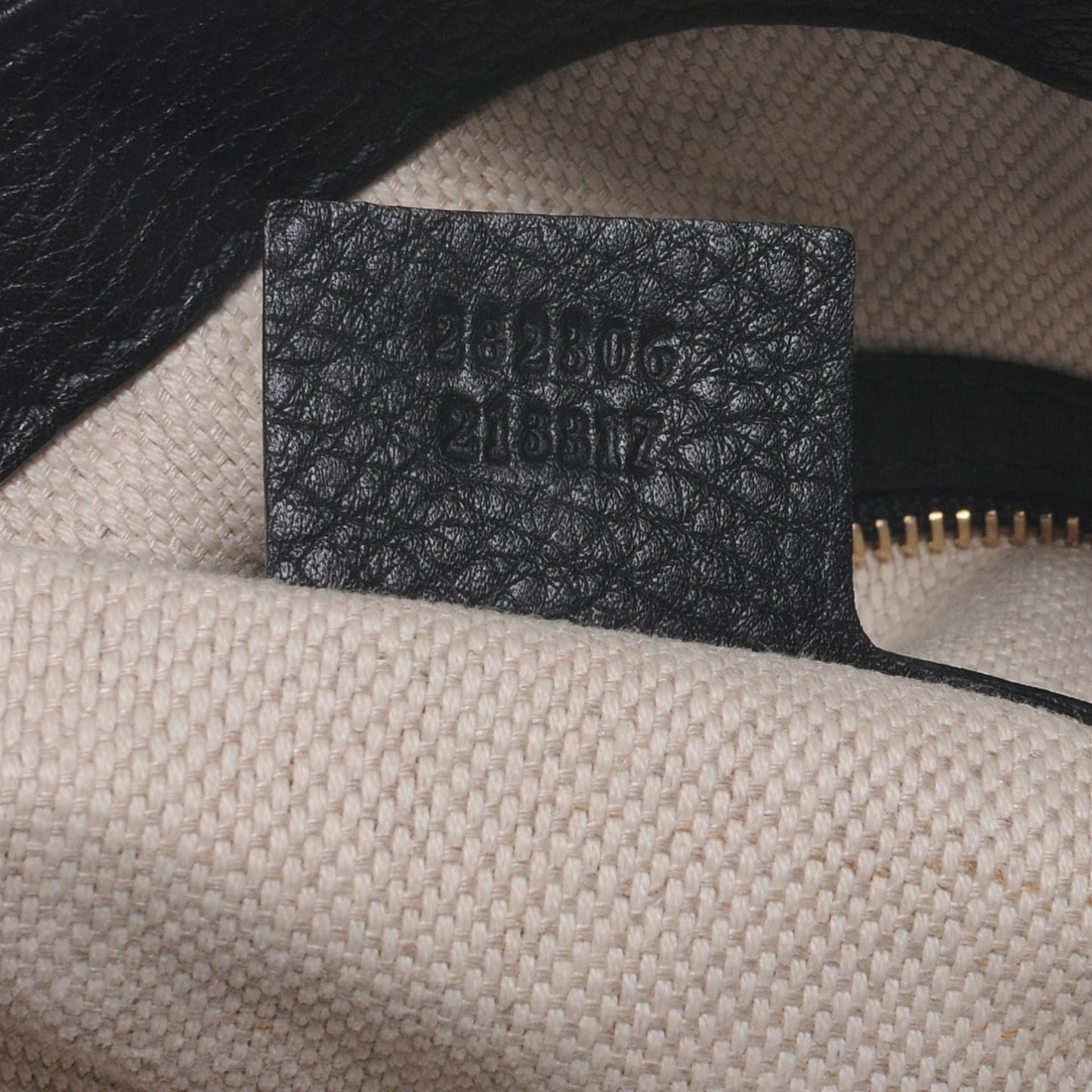 Pebbled Calfskin Large Soho Top Handle Bag Black