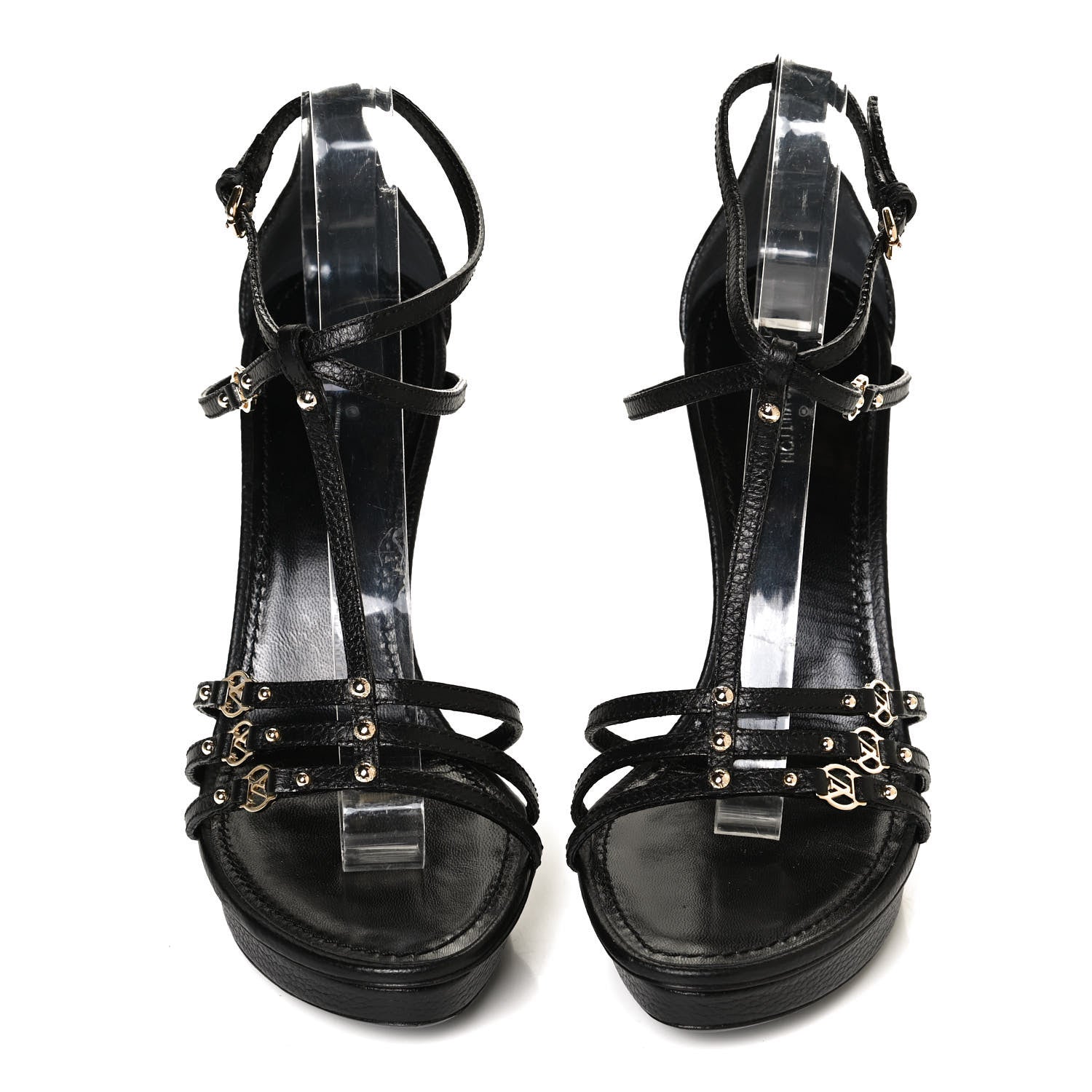 Louis Vuitton Calfskin Roma Platform Sandals 37.5 Black 5 of 10