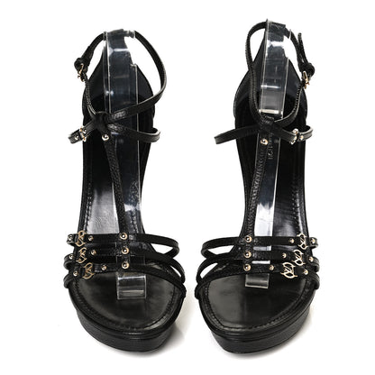 Louis Vuitton Calfskin Roma Platform Sandals 37.5 Black 5 of 10
