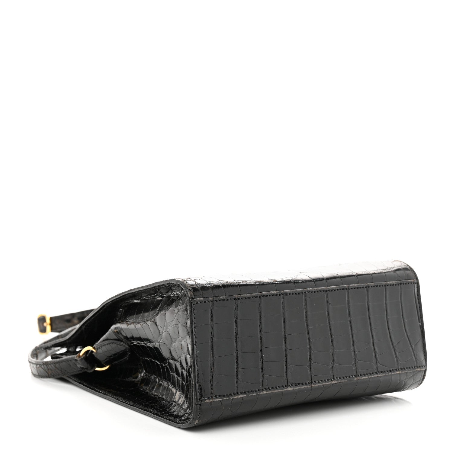 Hermes Shiny Alligator Kelly Sport PM Bag Black 4 of 10