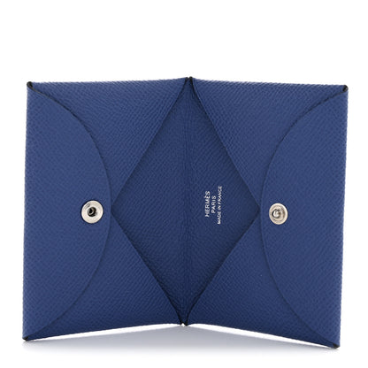 Hermes Epsom Calvi Card Case Deep Bleu 5 of 8