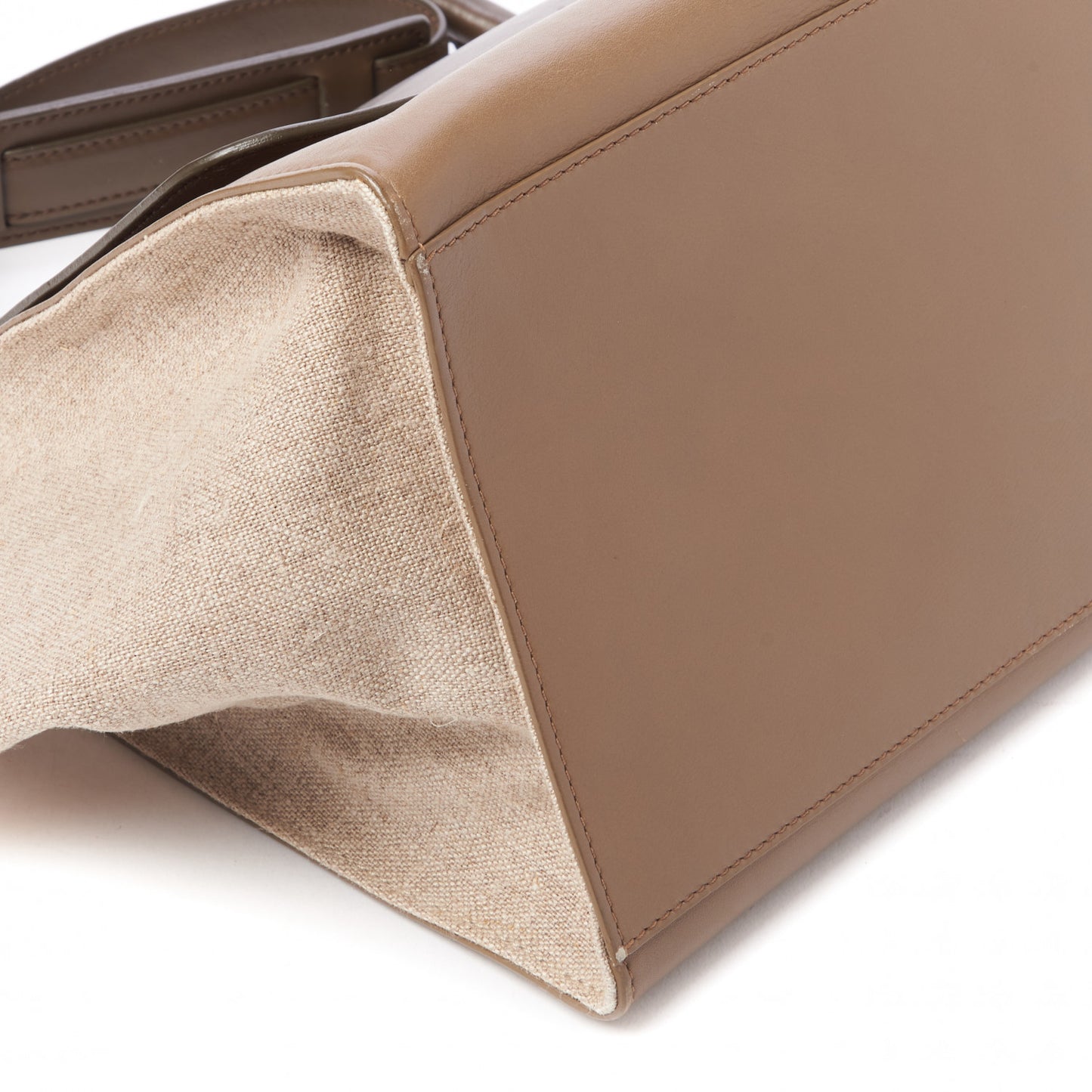 Smooth Calfskin Linen Medium Tri-Color Trapeze Taupe