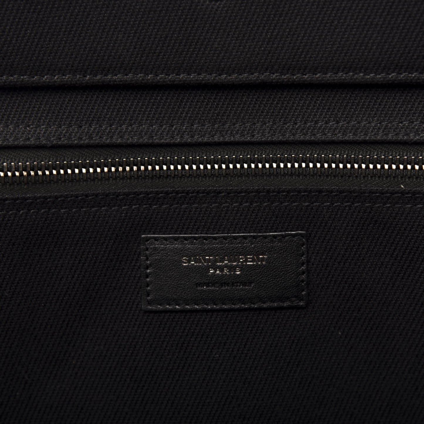 Linen Calfskin Rive Gauche Tote Black