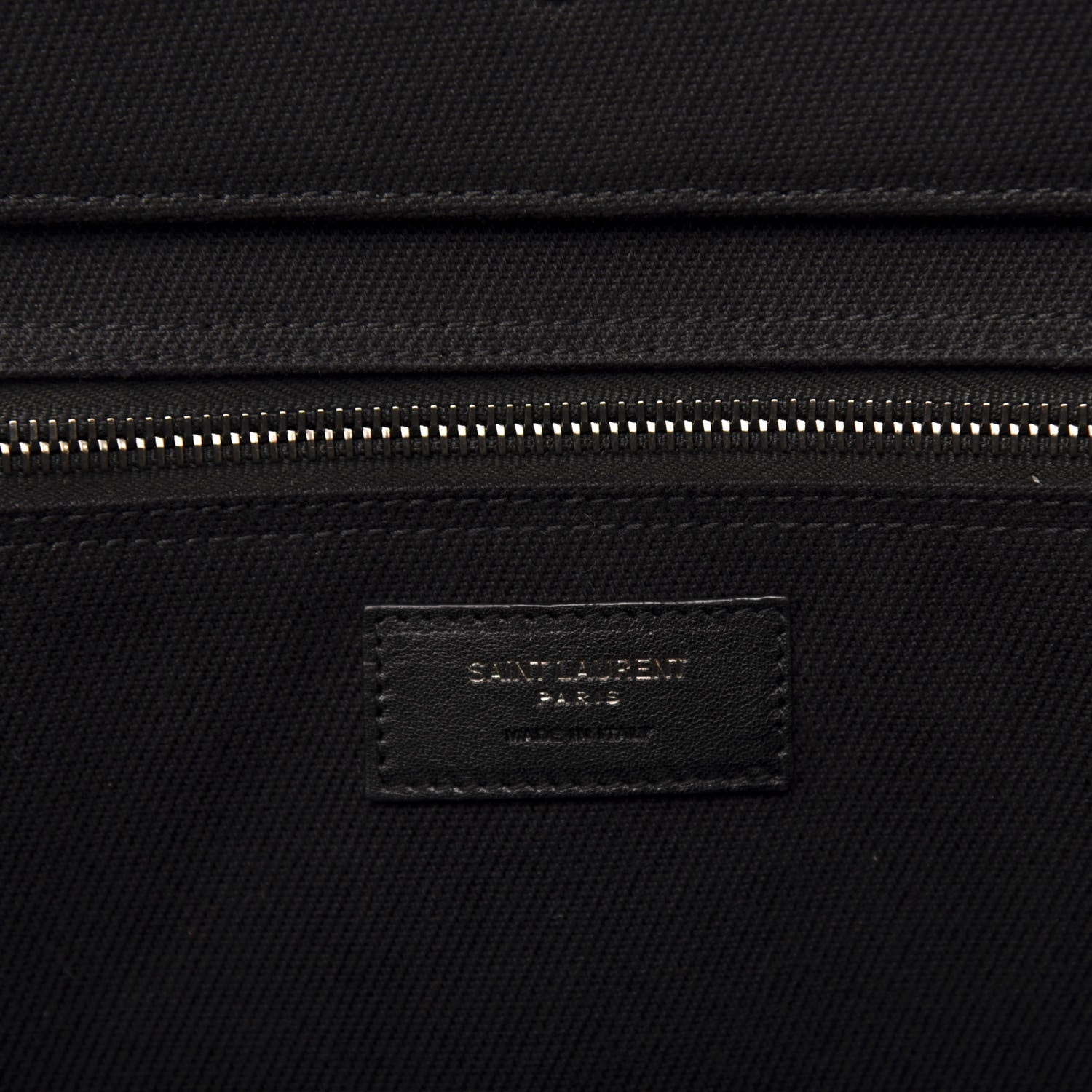 Saint Laurent Linen Calfskin Rive Gauche Tote Black 8 of 10