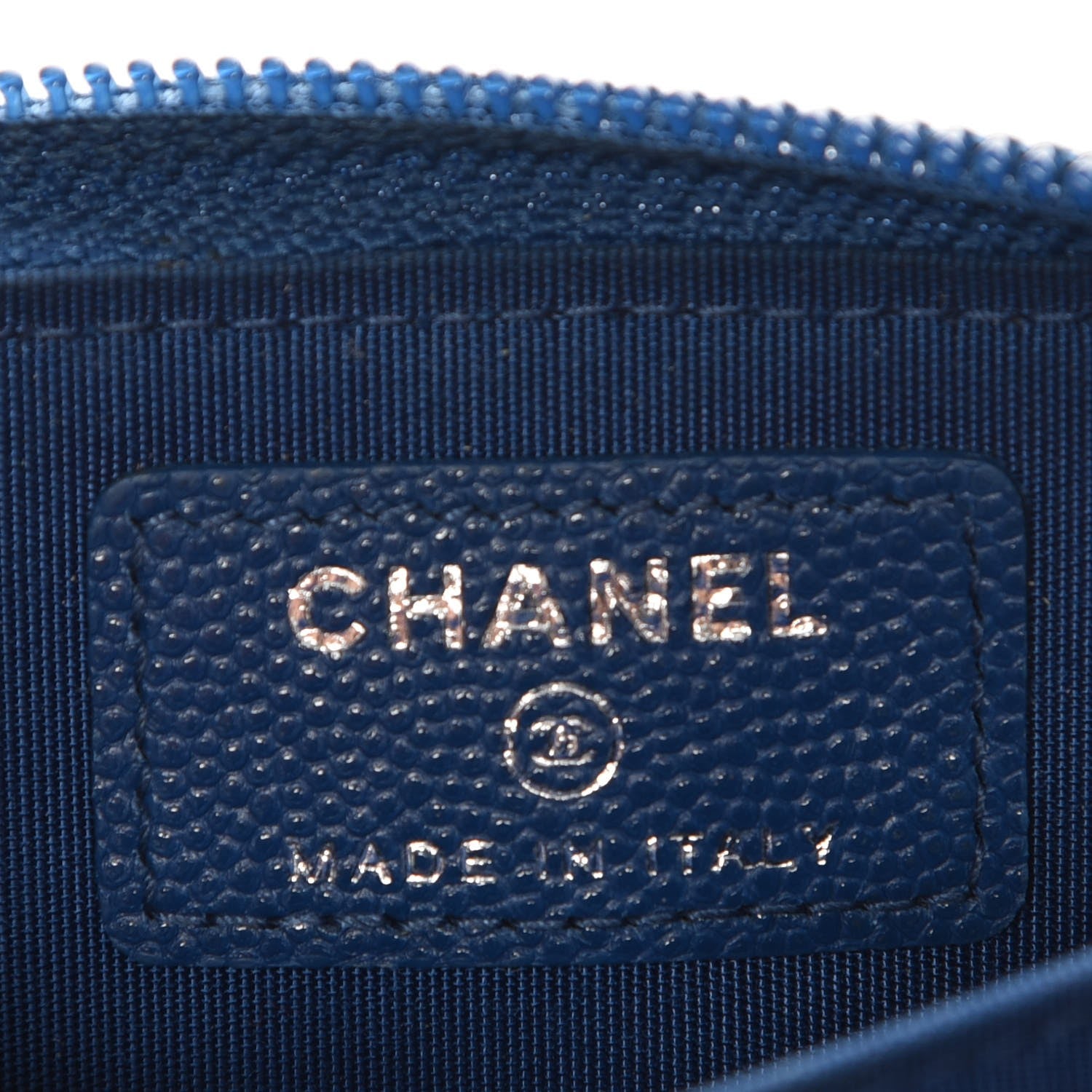 Chanel Caviar Quilted Boy Zip Around Coin Purse Wallet Blue 6 of 12
