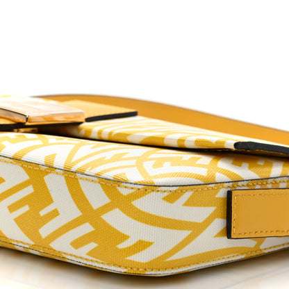 Fendi X SARAH COLEMAN Glazed Canvas Vitello King FF Vertigo Baguette 1997 Mimosa White 10 of 10