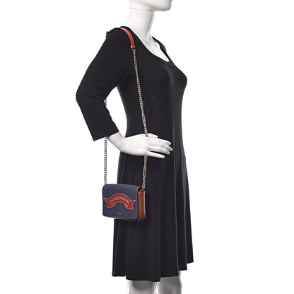 Christian Louboutin Denim Calfskin Crystal Sea Sex Sun Zoompouch Crossbody Navy Coconut 2 of 8