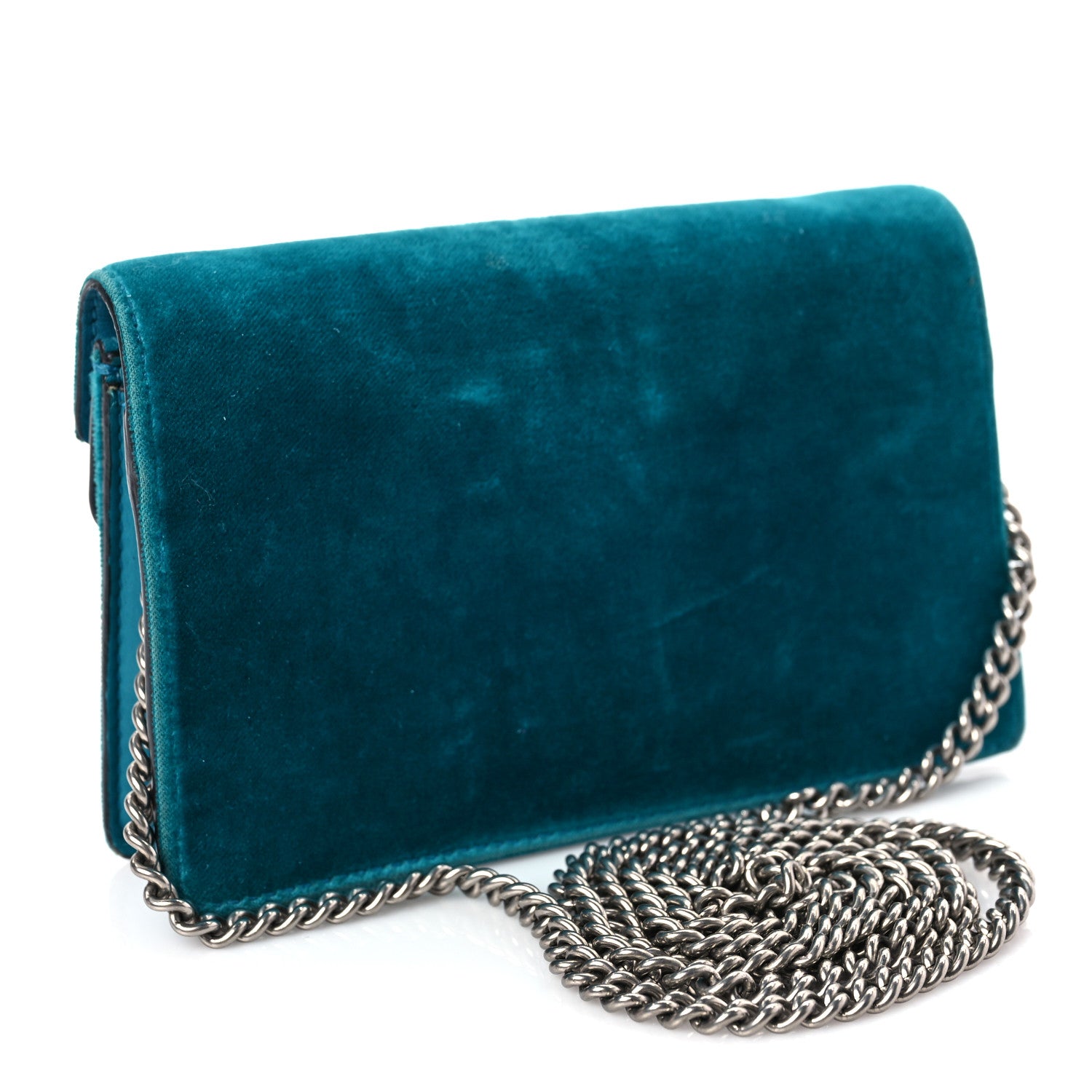 Gucci Velvet Super Mini Dionysus Shoulder Bag Pavone Cyan 3 of 9