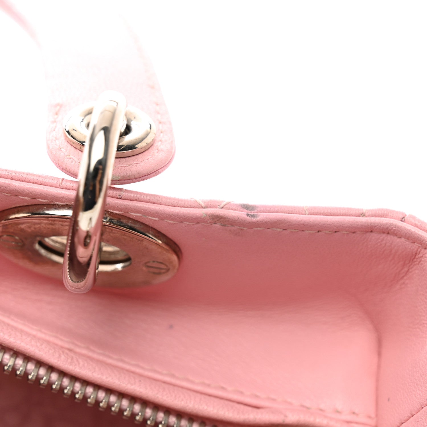 Christian Dior Lambskin Cannage Medium Lady Dior Rose Clair 10 of 10