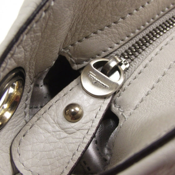 FASHIONPHILE SALVATOREFERRAGAMOLeatherStitchedSatchelIvory 7 of 10