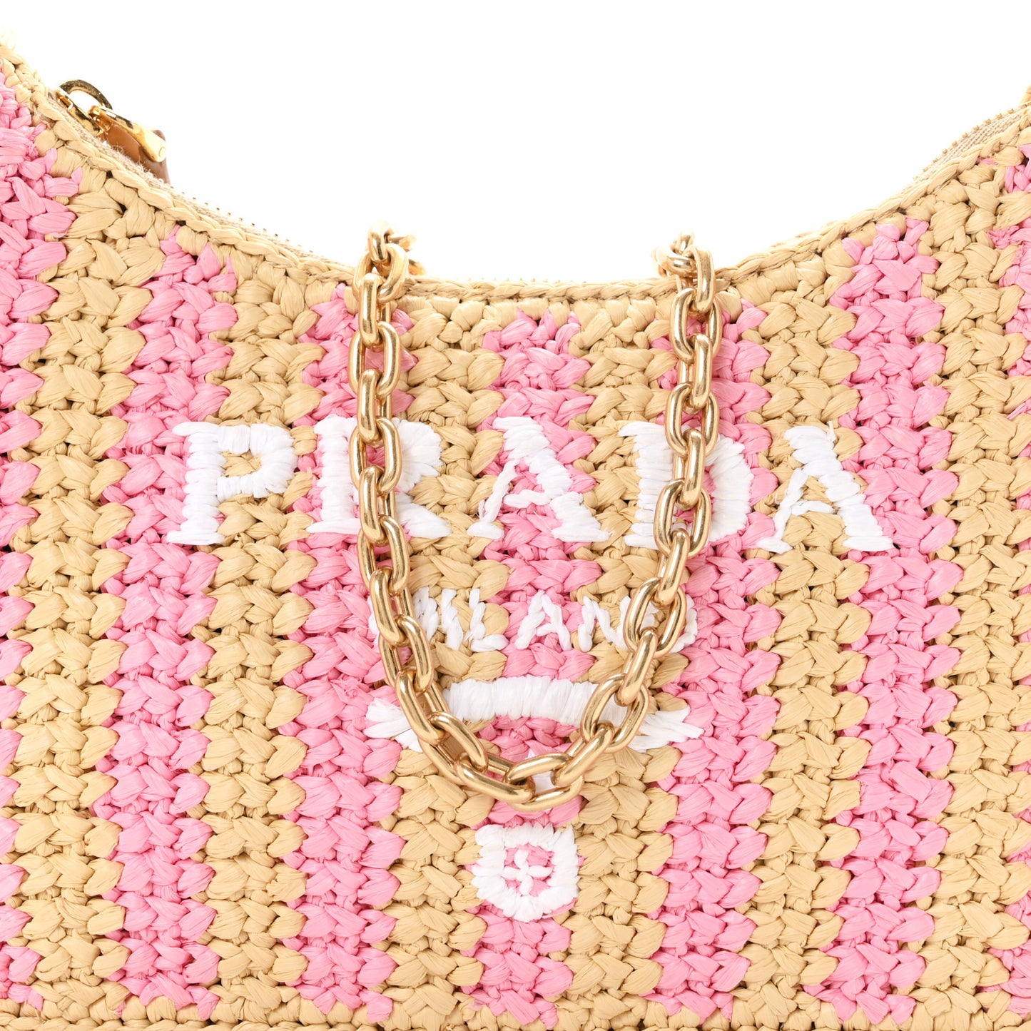 Yarn Raffia Effect Crochet Striped Re-Edition 2005 Shoulder Bag Naturale Petalo