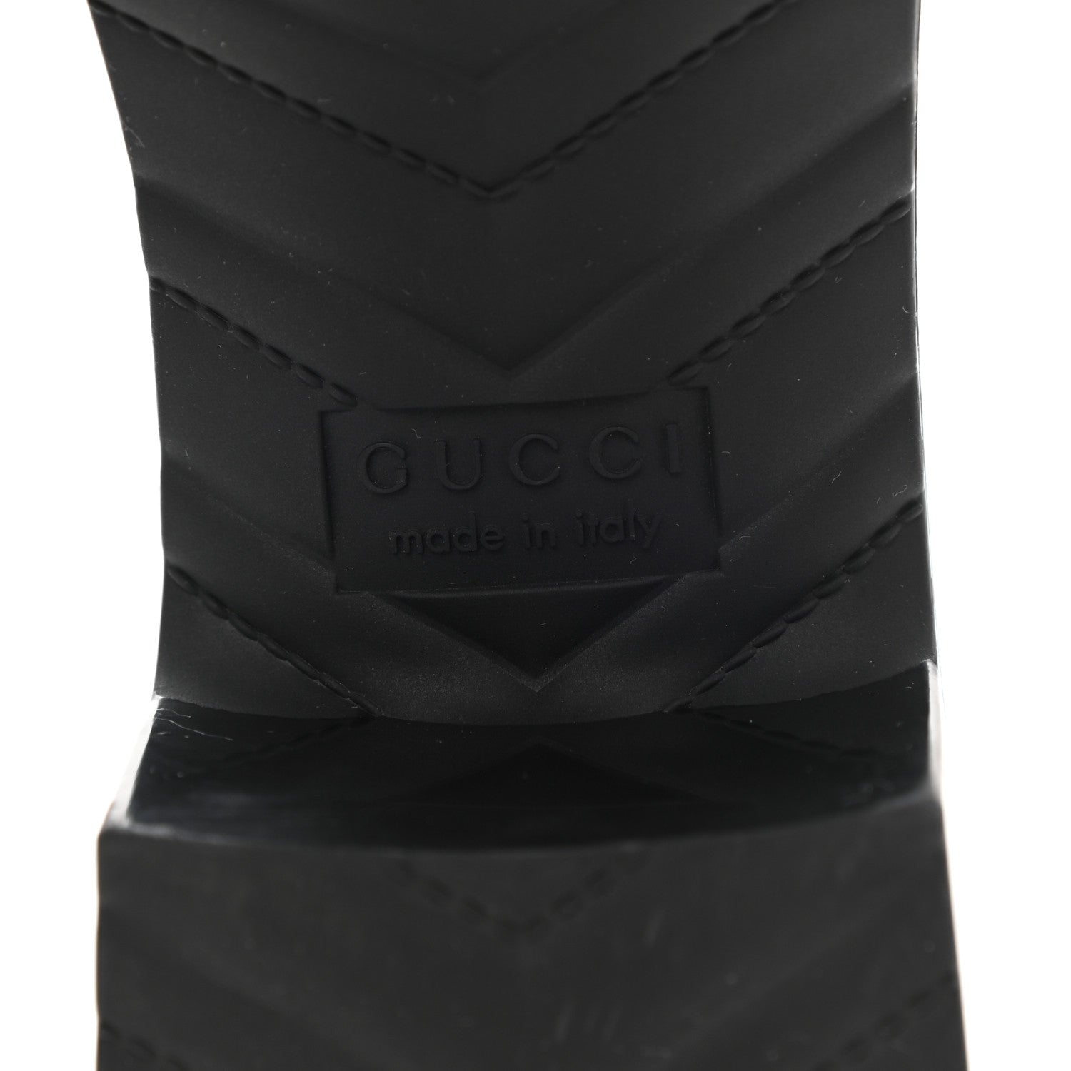 Gucci Rubber Gucci Logo Womens Platform 20/60mm Slide Sandals 38 Black 6 of 8