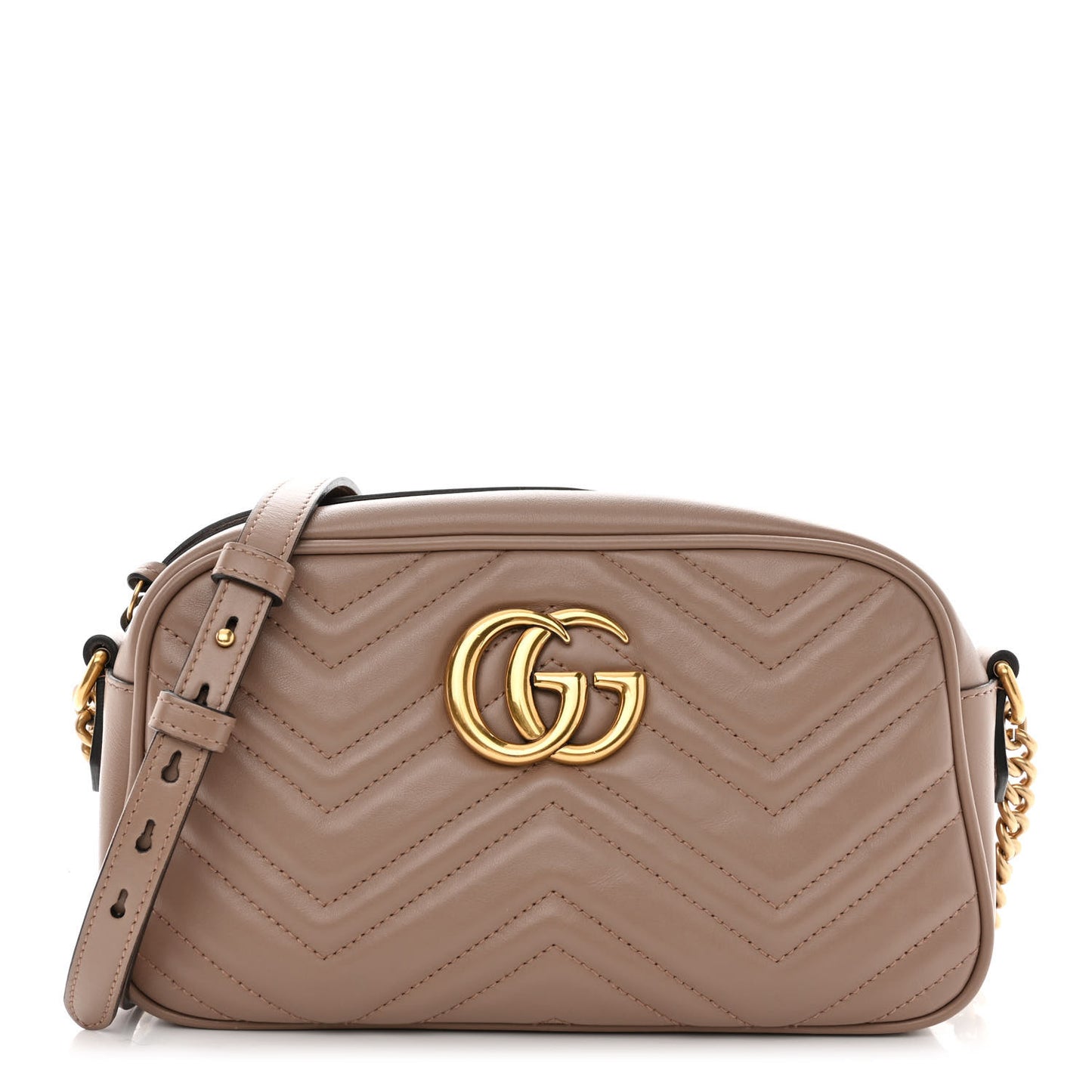 Calfskin Matelasse Small GG Marmont Chain Shoulder Bag Porcelain Rose