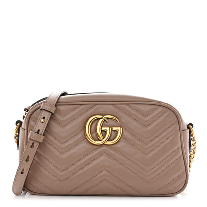 Gucci Calfskin Matelasse Small GG Marmont Chain Shoulder Bag Porcelain Rose 1 of 11