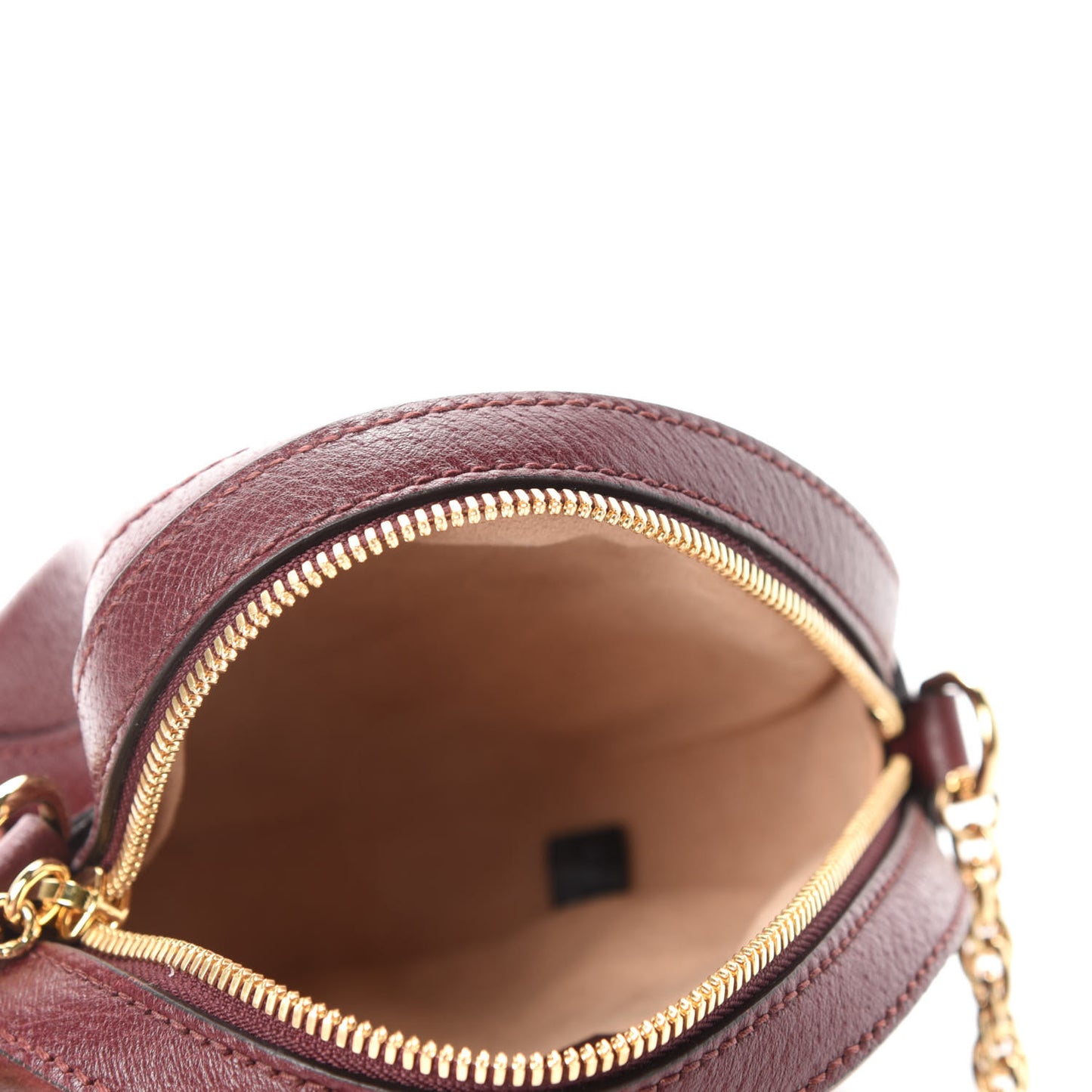 Soft Textured Calfskin Web Mini Ophidia Round Shoulder Bag Vintage Bordeaux