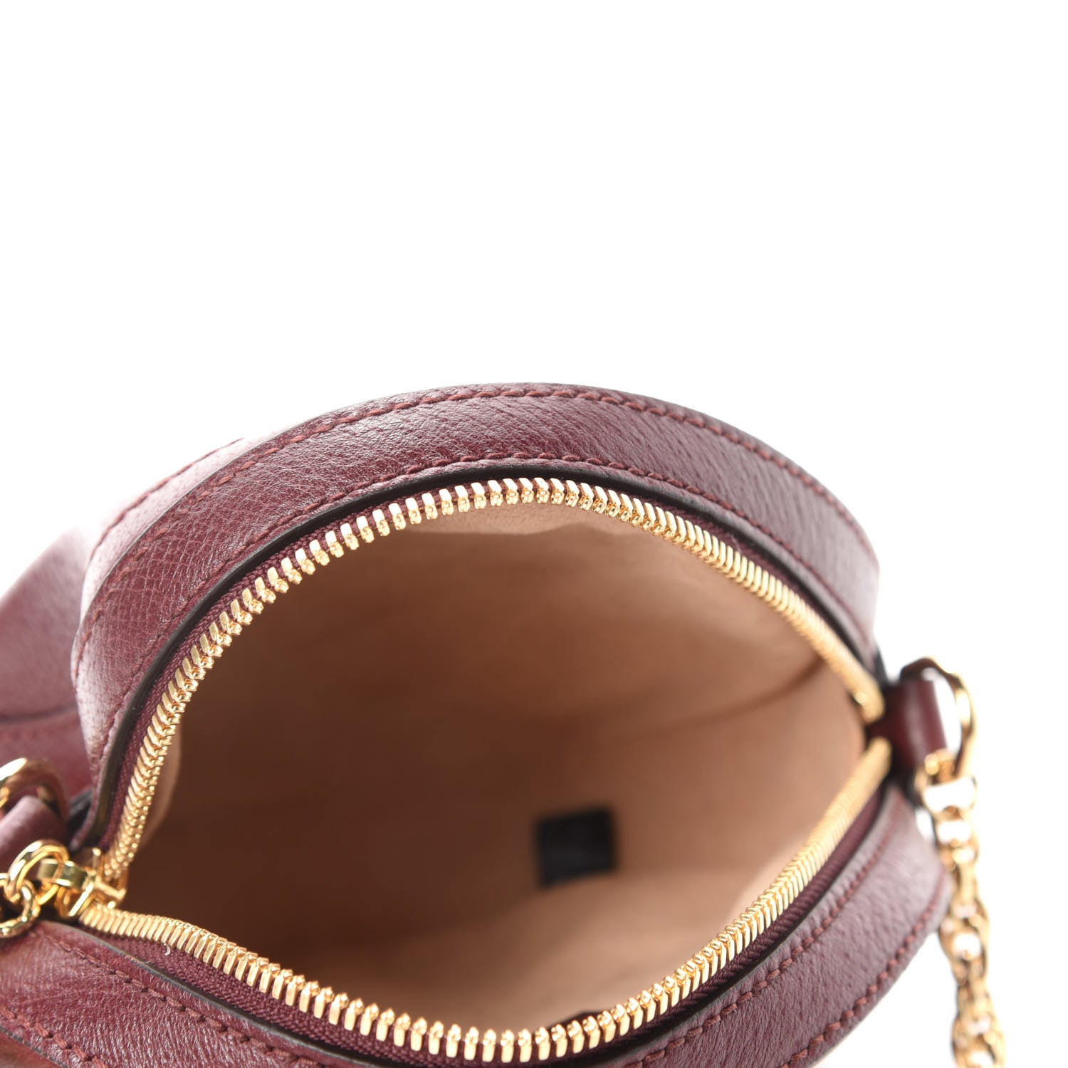 Gucci Soft Textured Calfskin Web Mini Ophidia Round Shoulder Bag Vintage Bordeaux 5 of 10