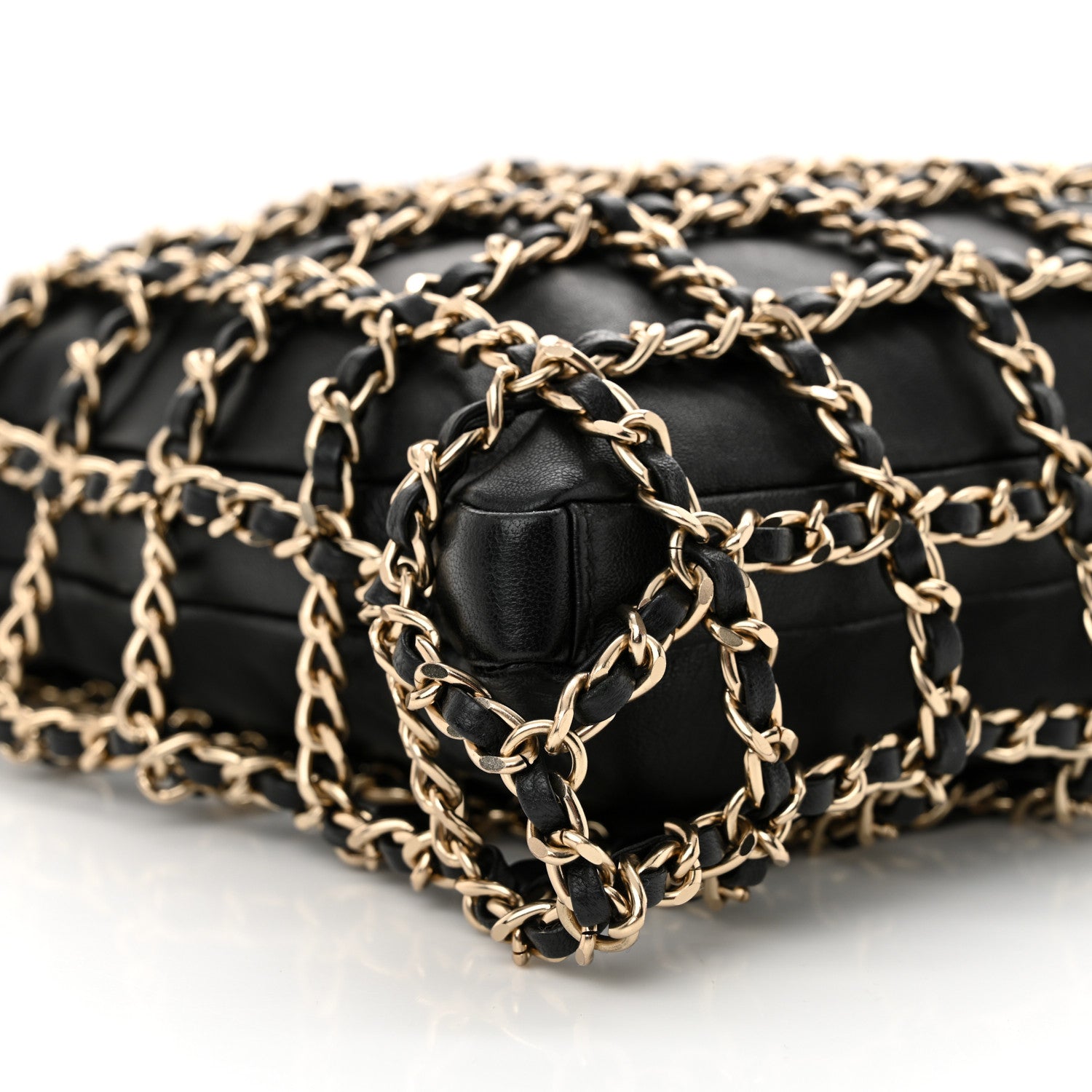 Chanel Lambskin Shopping Chain Tote Black 9 of 10