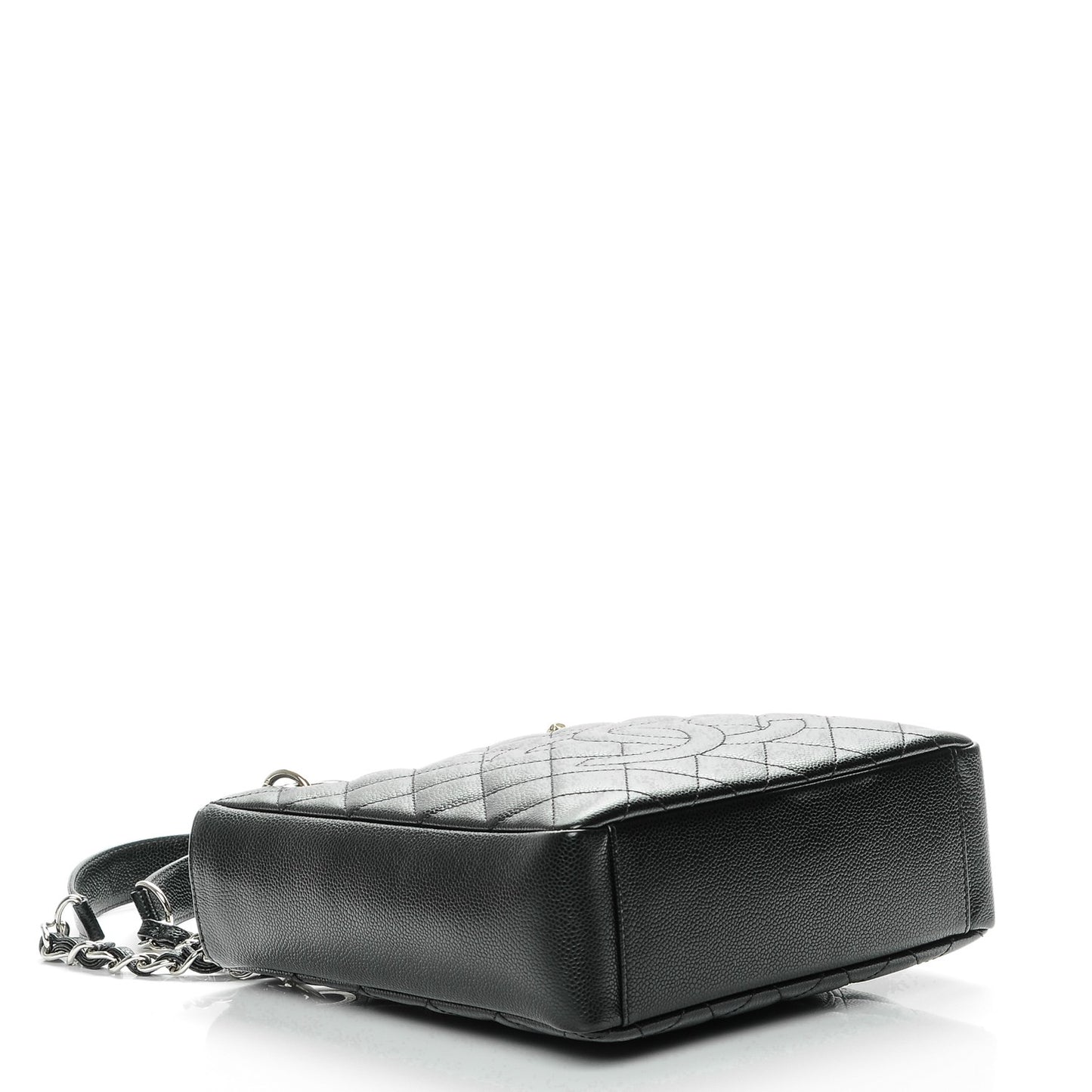 Caviar Quilted Petit Shopping Tote PST Black