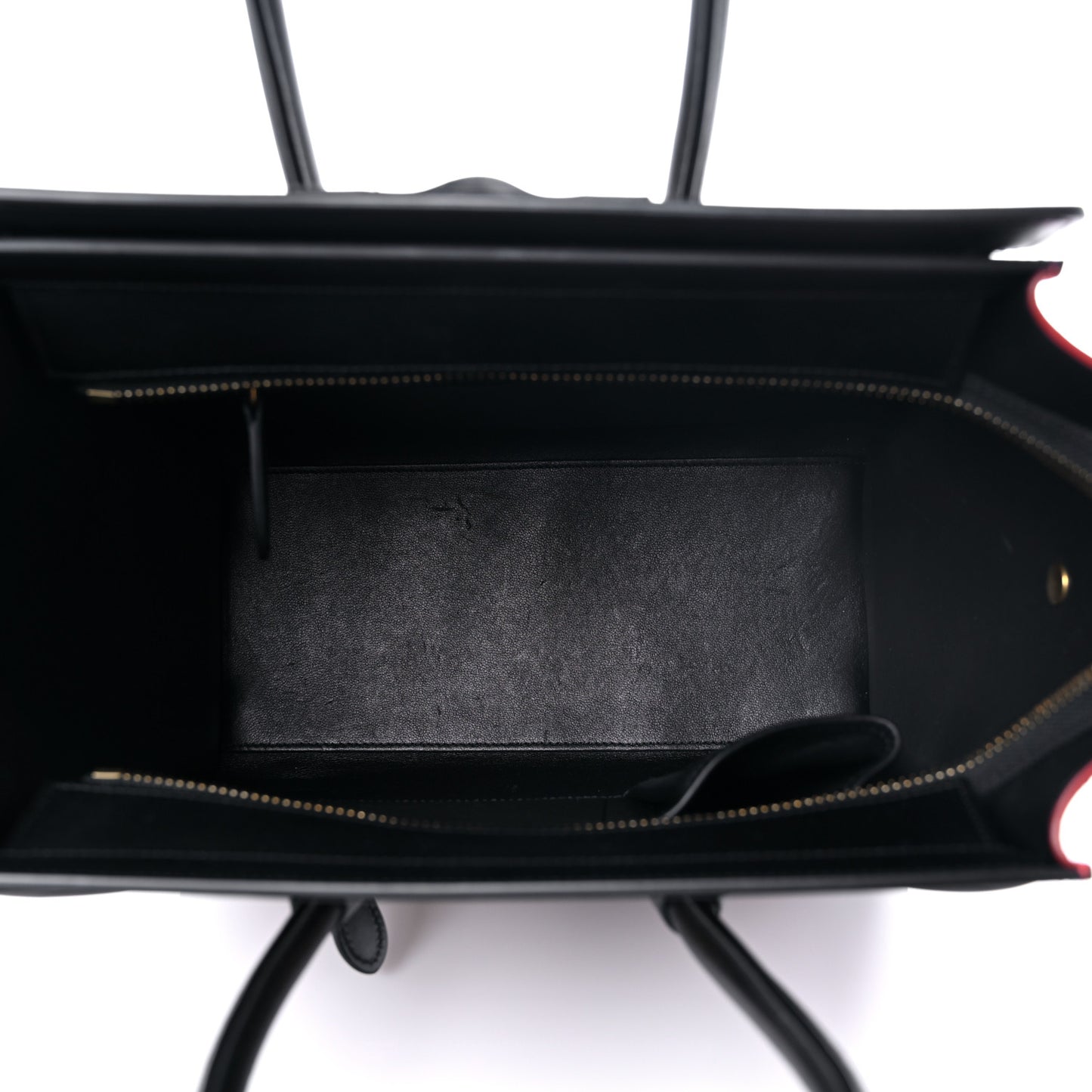 Drummed Calfskin Nubuck Tri-color Micro Luggage Natural