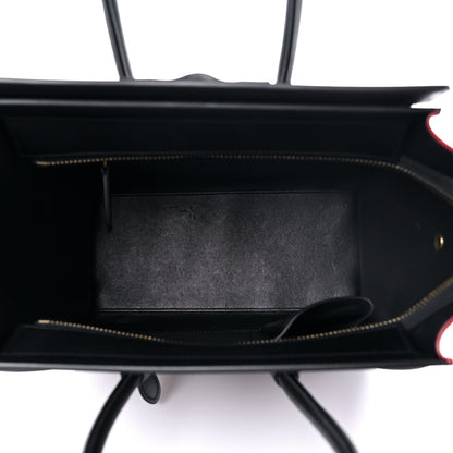 Celine Drummed Calfskin Nubuck Tri-color Micro Luggage Natural 4 of 13