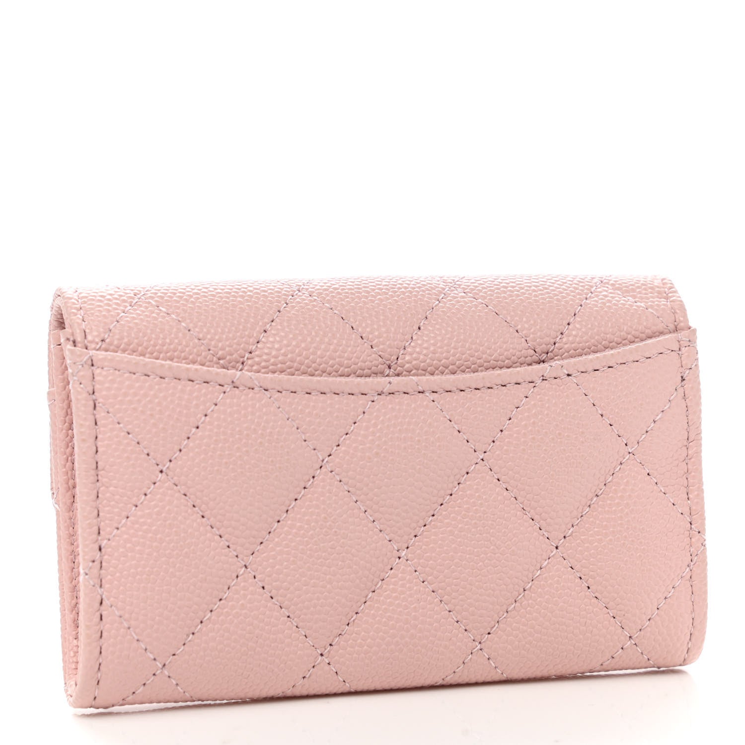Chanel Caviar Quilted Flap Card Holder Wallet Light Pink 3 of 9