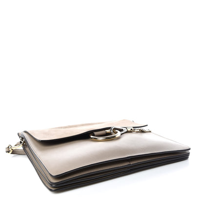 Chloe Calfskin Suede Medium Faye Shoulder Bag Motty Grey 5 of 12