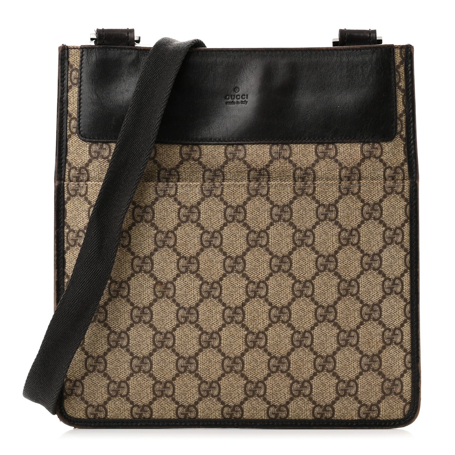 Gucci GG Supreme Messenger Crossbody Bag Dark Brown 1 of 10