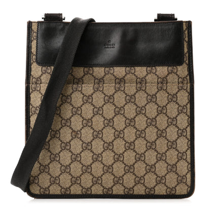 Gucci GG Supreme Messenger Crossbody Bag Dark Brown 1 of 10