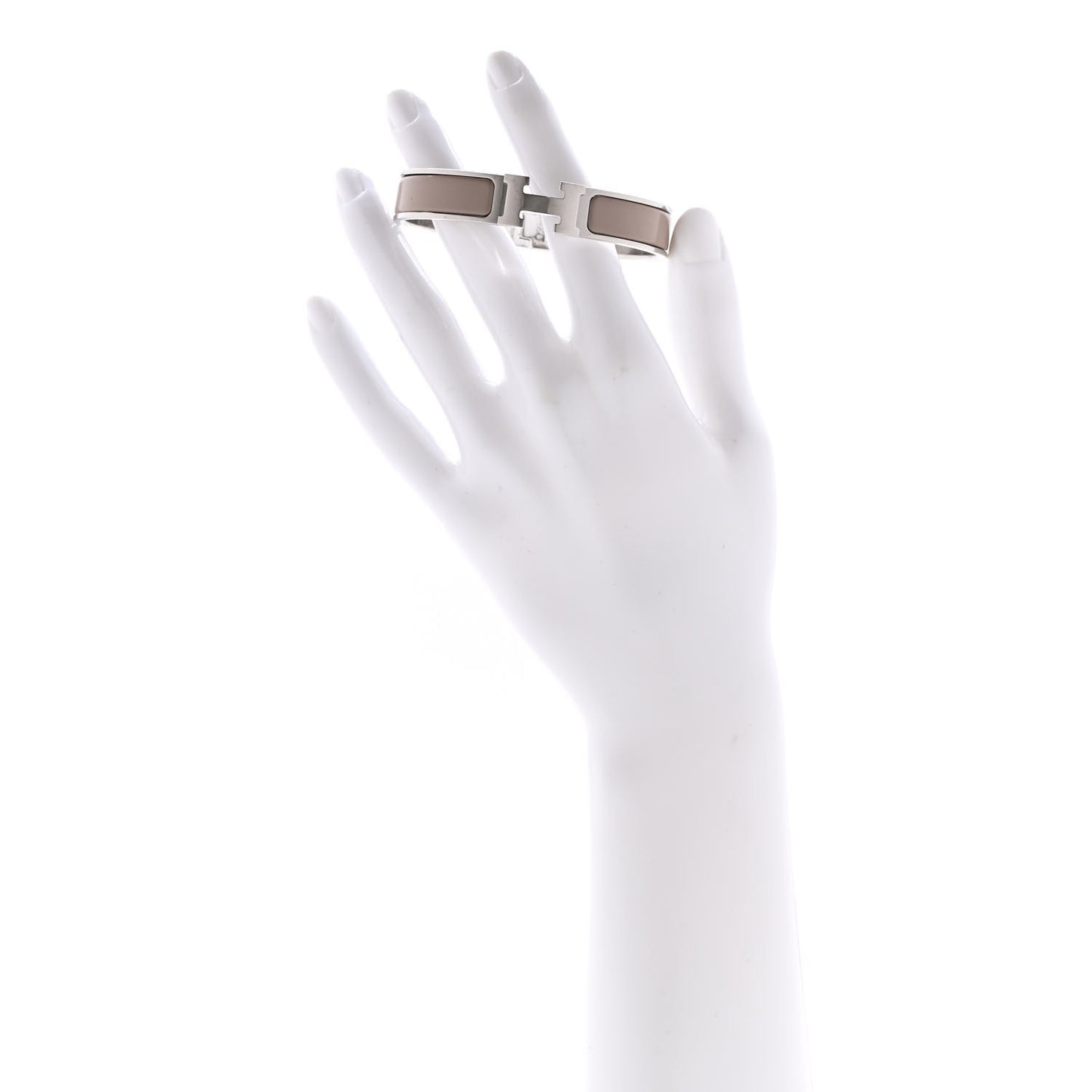 Enamel Narrow Clic Clac H Bracelet GM Marron Glace
