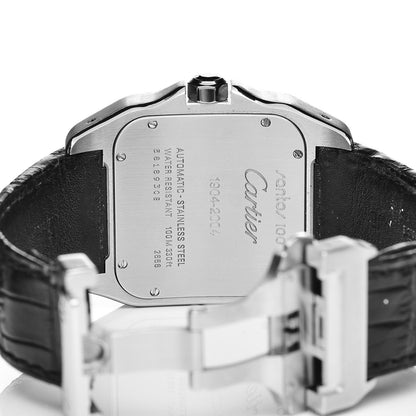 Cartier Stainless Steel Alligator 38mm Santos 100 Automatic Watch 5 of 9