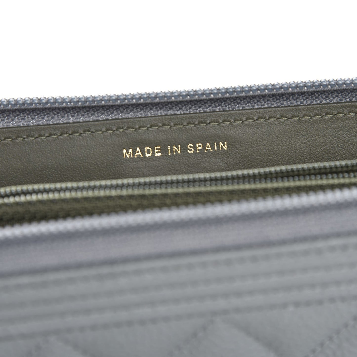 Caviar Quilted Boy Small Zip Around Wallet Grey