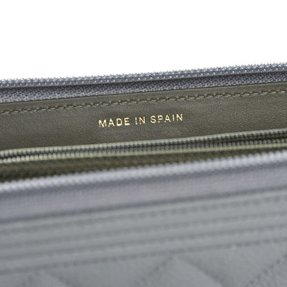 Chanel Caviar Quilted Boy Small Zip Around Wallet Grey 5 of 9