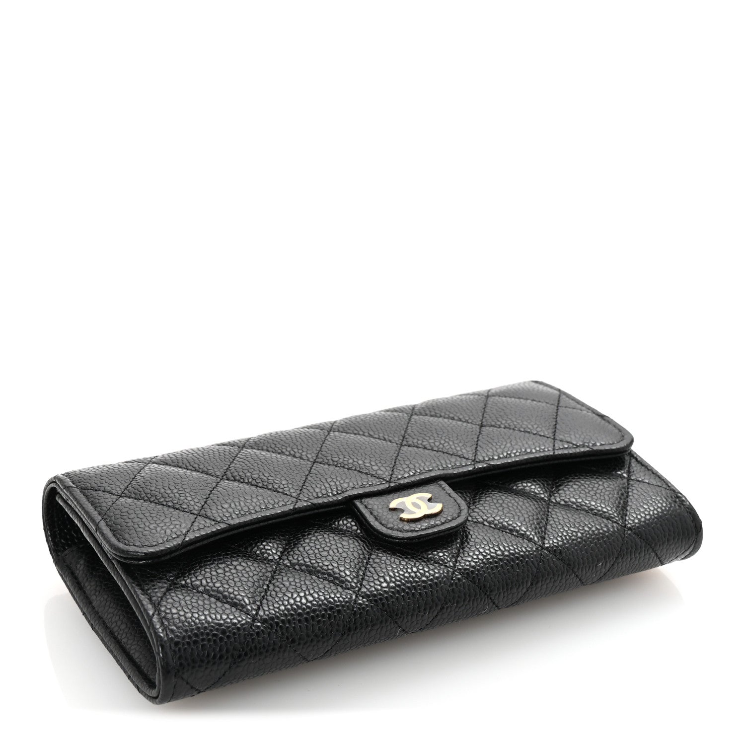 Chanel Caviar Quilted Large Gusset Flap Wallet Black 4 of 8