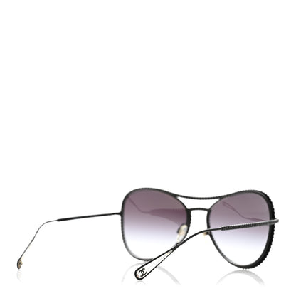 Chanel Crystal Aviator Sunglasses 71108 Black 3 of 9